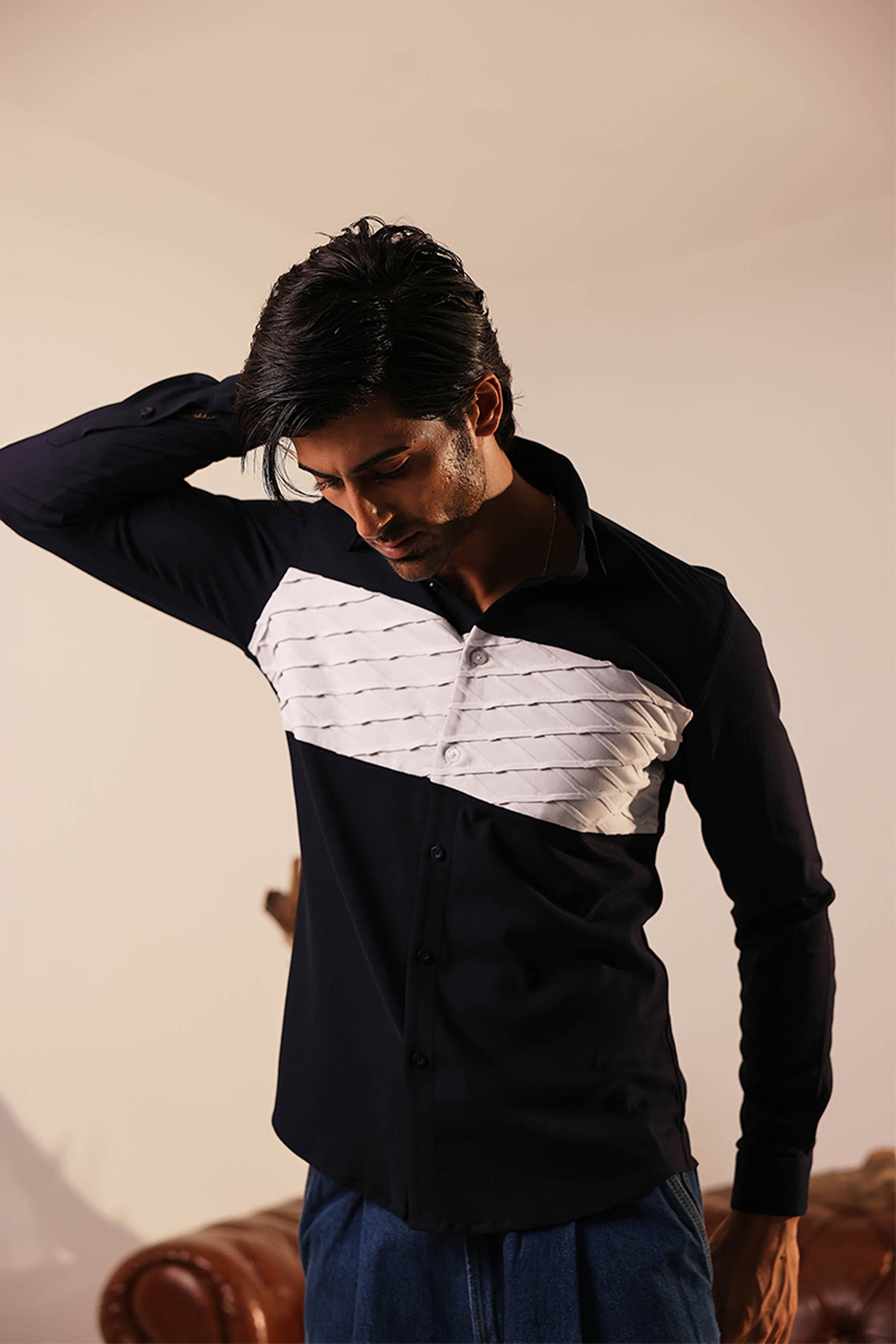 ABKASA SHIRT NAVY BLUE