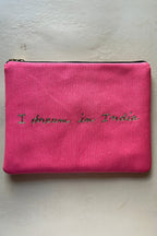Pouch Denim Orange Pink Red Yellow