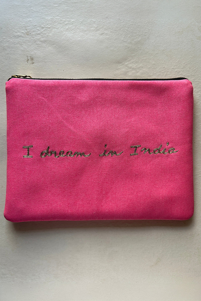 Pouch Denim Orange Pink Red Yellow