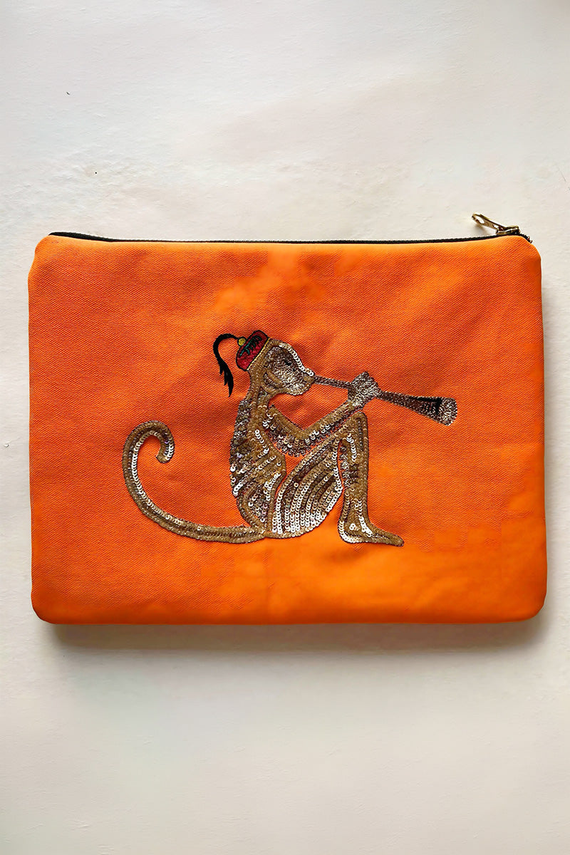 Pouch Denim Orange Pink Red Yellow