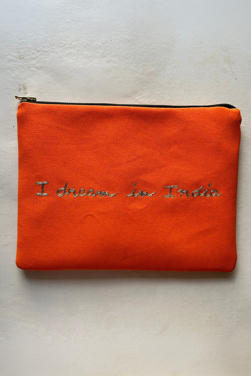 Pouch Denim Orange Pink Red Yellow