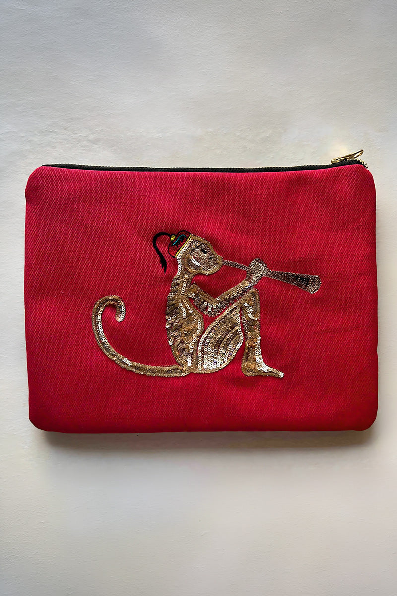 Pouch Denim Orange Pink Red Yellow