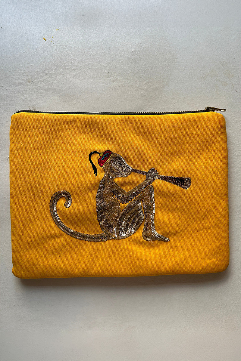 Pouch Denim Orange Pink Red Yellow