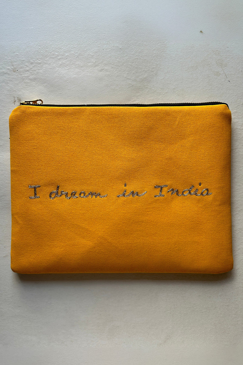 Pouch Denim Orange Pink Red Yellow
