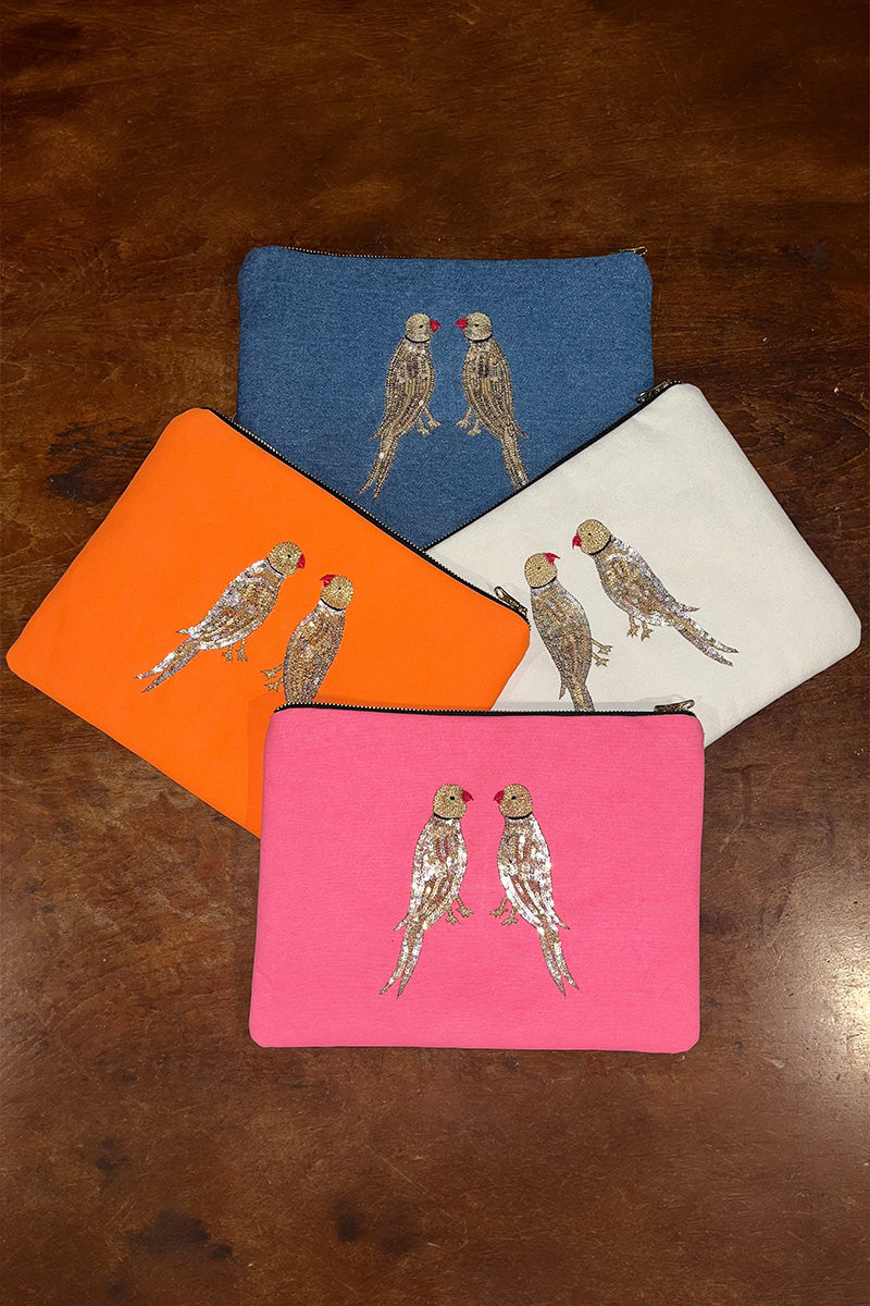 Pouch Turmeric Yellow Denim Orange Pink White
