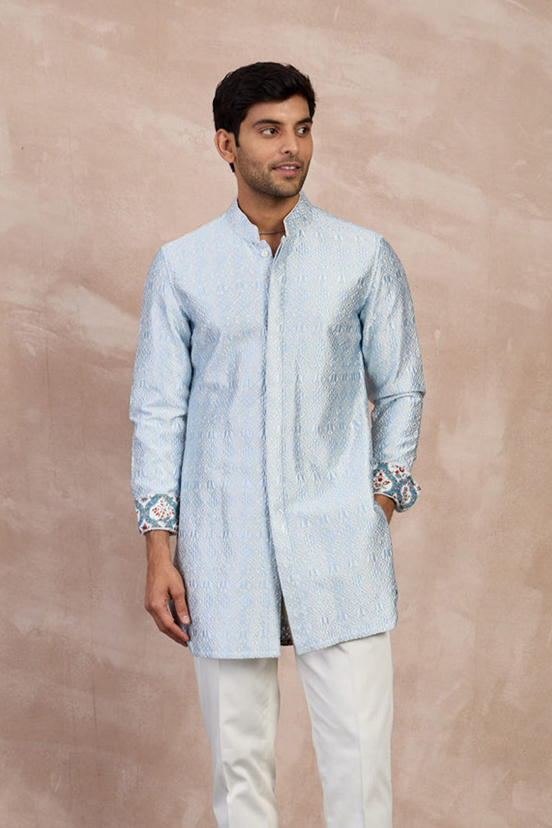 Kurta Ivory Powder Blue