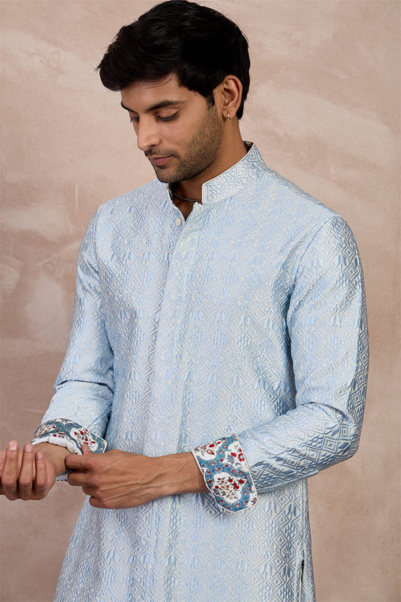 Kurta Ivory Powder Blue