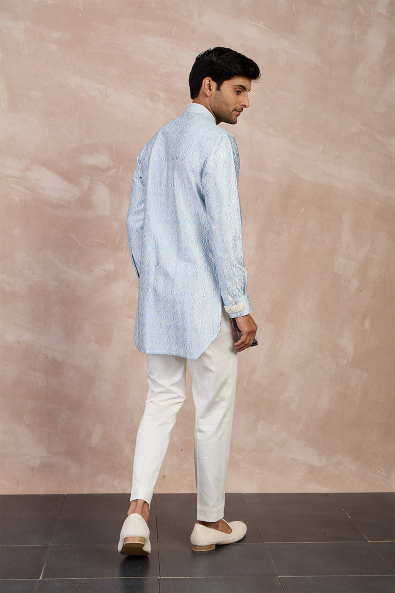 Kurta Ivory Powder Blue