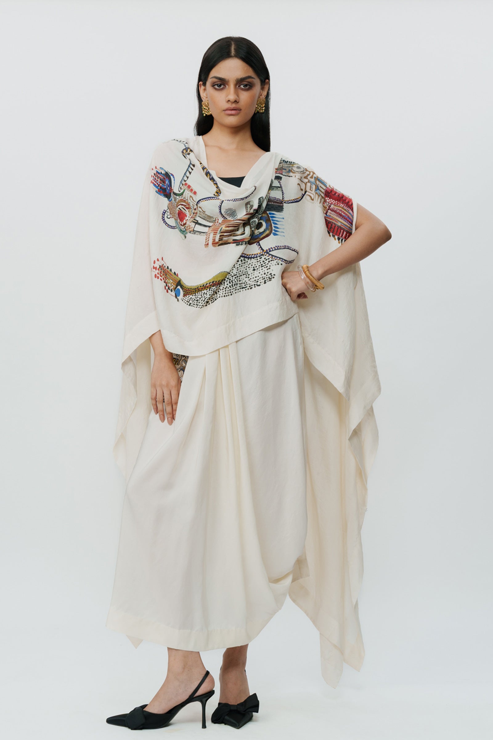 Cape Croptop Skirt Off White