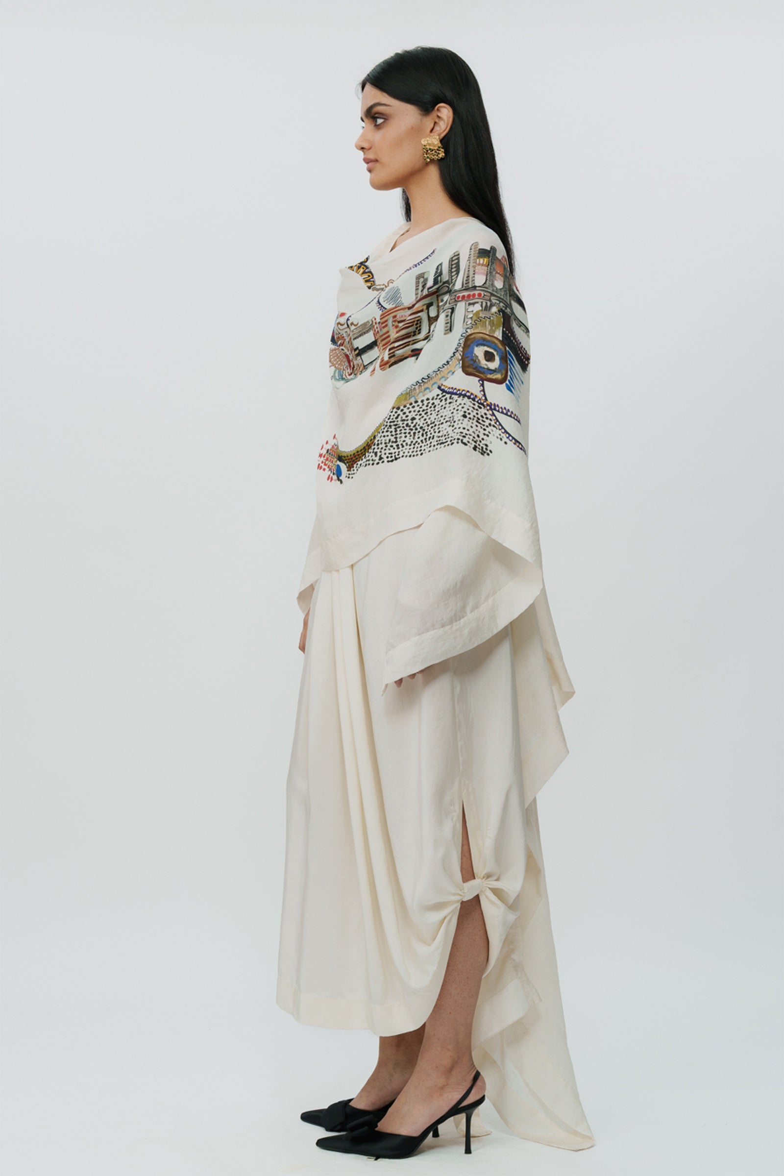 Cape Croptop Skirt Off White