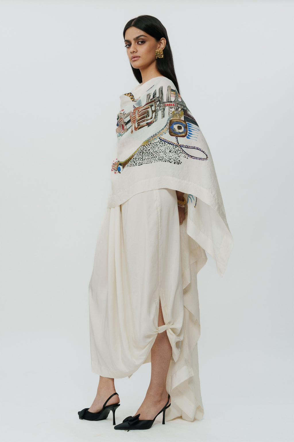 Cape Croptop Skirt Off White