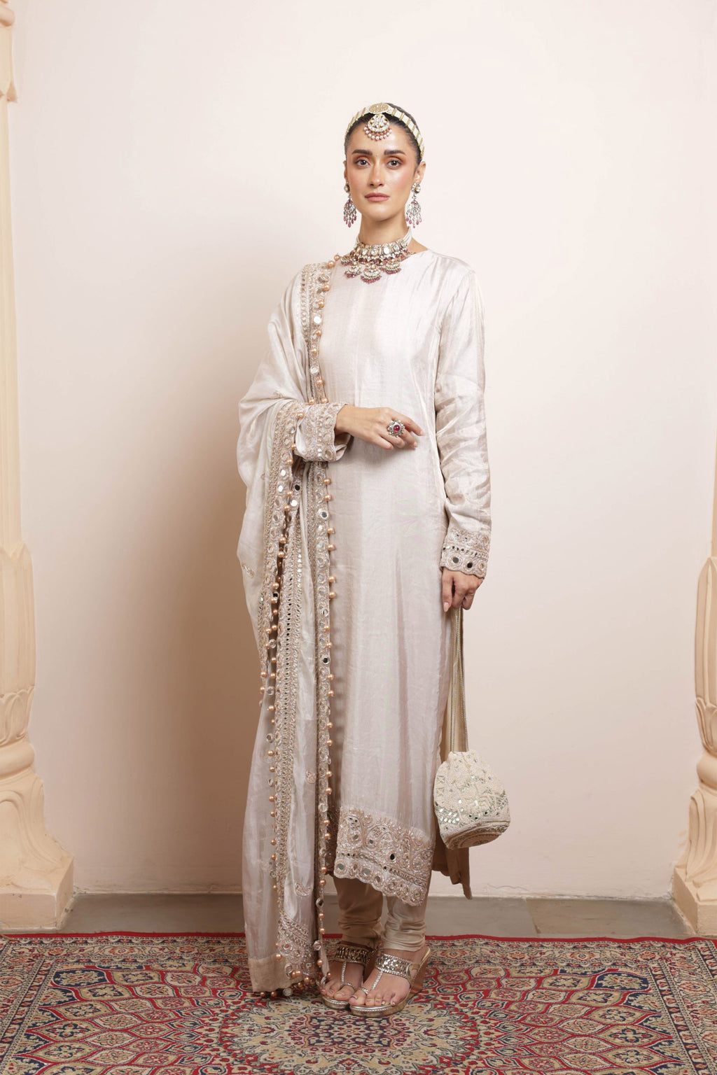 KURTA CHURIDAR DUPATTA ROSEGOLD