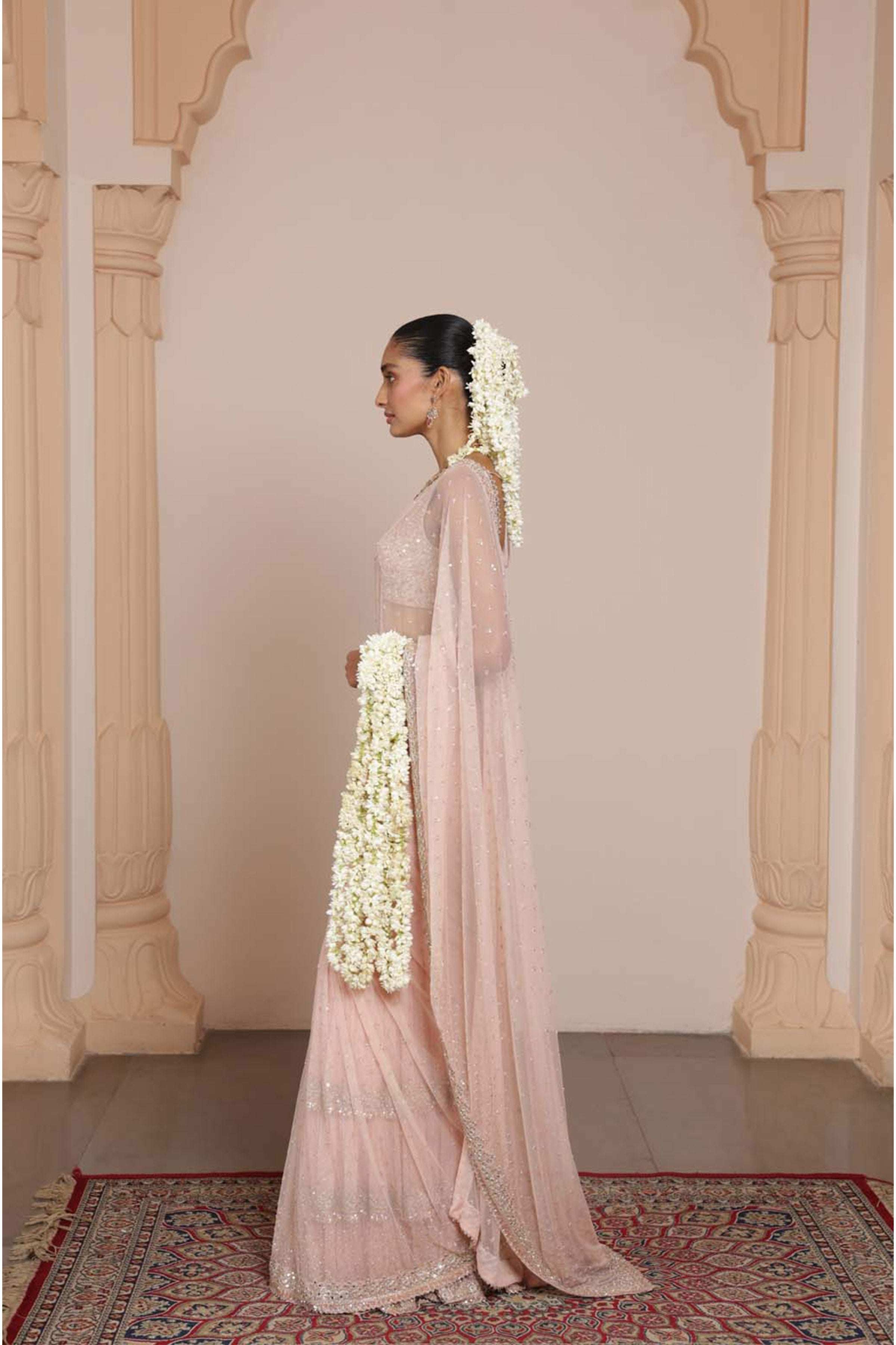 DRAPED SAREE BLOUSE DUST PINK