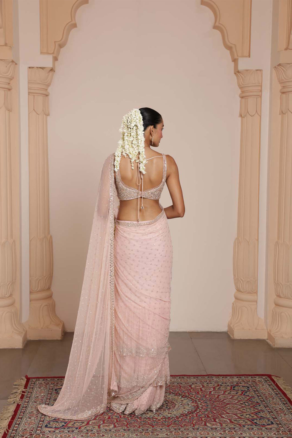 DRAPED SAREE BLOUSE DUST PINK