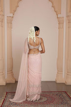 DRAPED SAREE BLOUSE DUST PINK