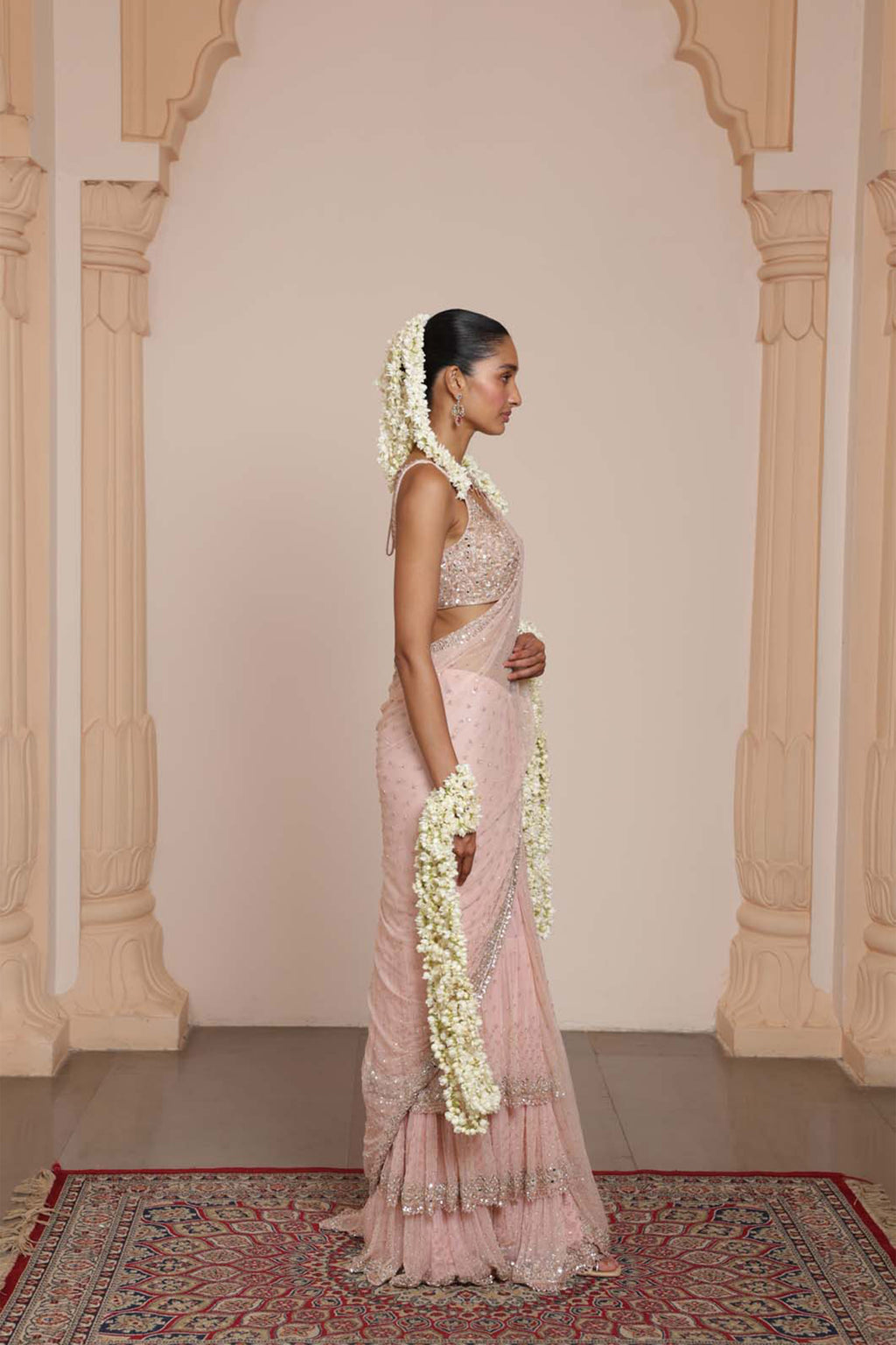 DRAPED SAREE BLOUSE DUST PINK