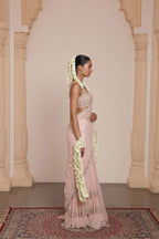 DRAPED SAREE BLOUSE DUST PINK