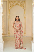 DRAPED SAREE BLOUSE IVORY RED