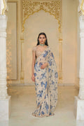 SAREE BLOUSE IVORY BLUE