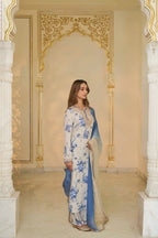 KURTA PANT DUPATTA IVORY BLUE
