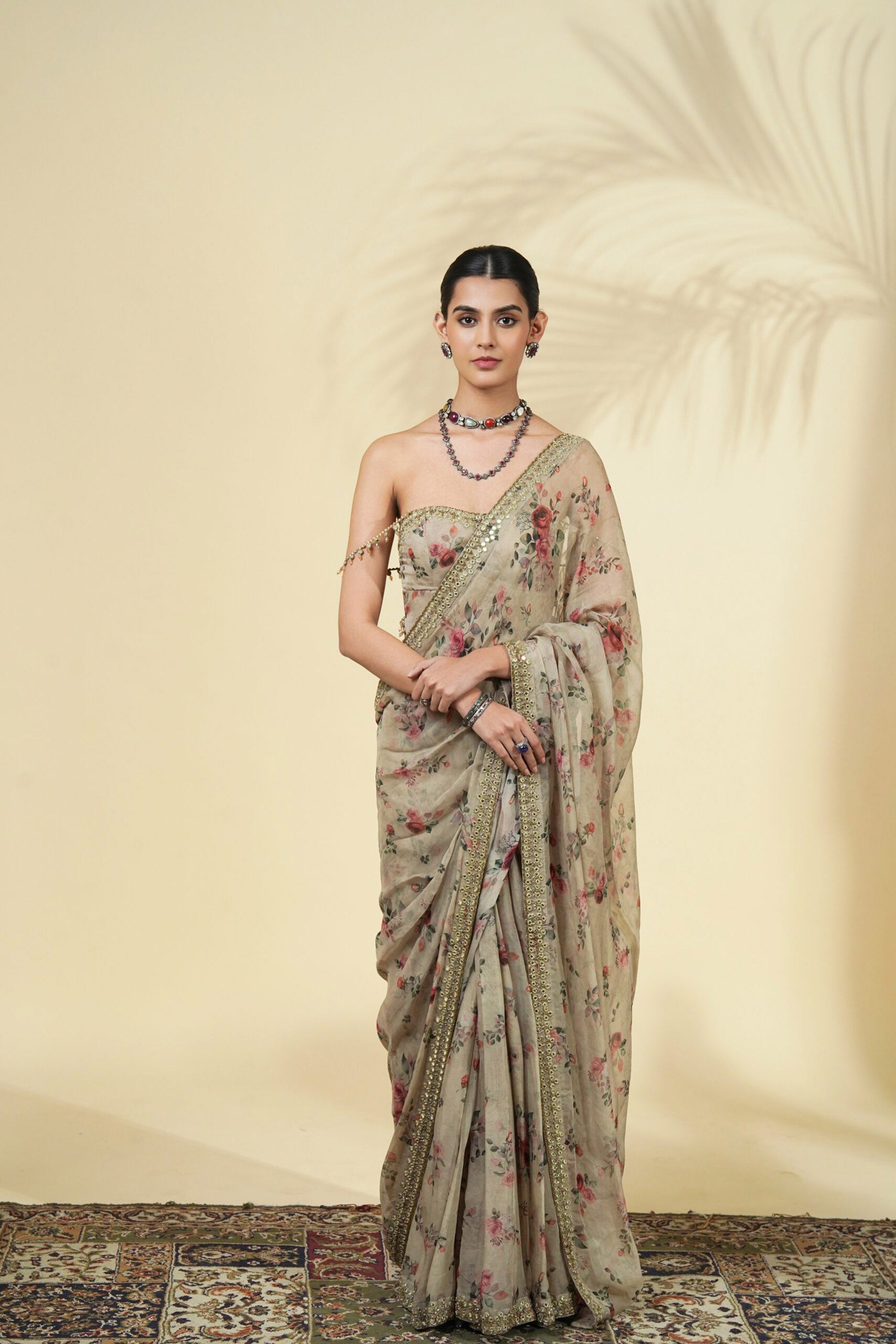 DRAPED SAREE CORSET MULTICOLUR