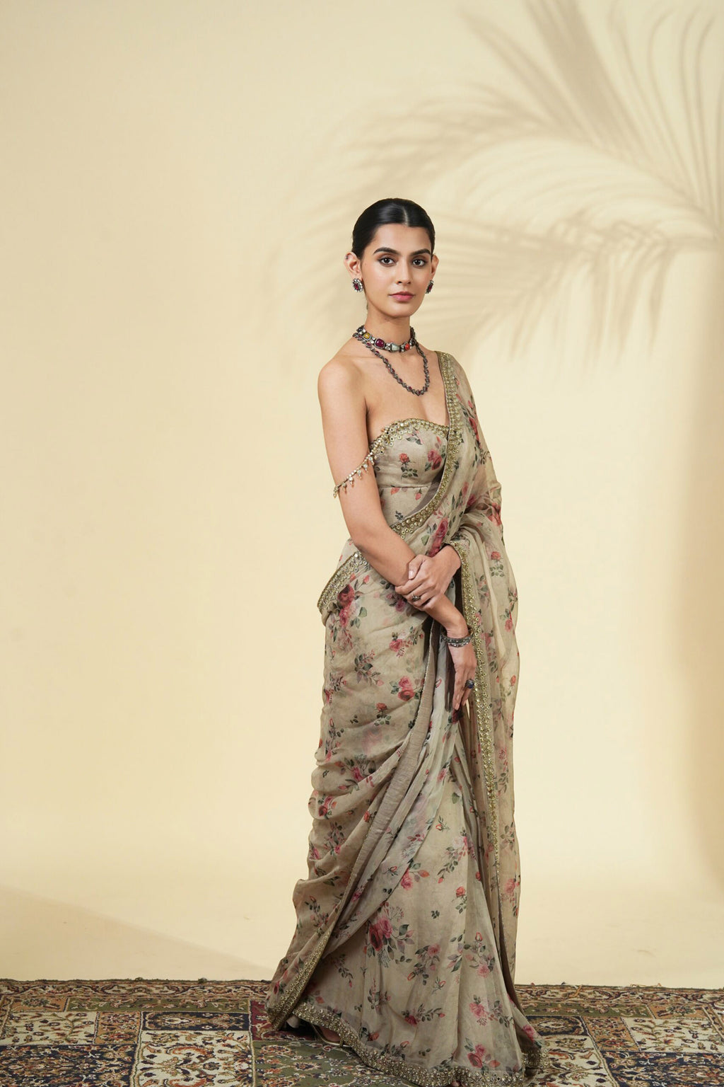 DRAPED SAREE CORSET MULTICOLUR
