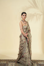 DRAPED SAREE CORSET MULTICOLUR