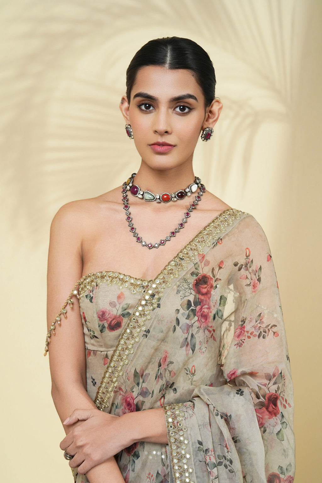 DRAPED SAREE CORSET MULTICOLUR