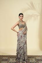 DRAPED SAREE BLOUSE MULTICOLUR