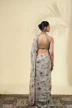 DRAPED SAREE BLOUSE MULTICOLUR