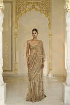 DRAPED SAREE BLOUSE GOLD