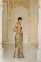 DRAPED SAREE BLOUSE GOLD
