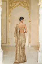 DRAPED SAREE BLOUSE GOLD
