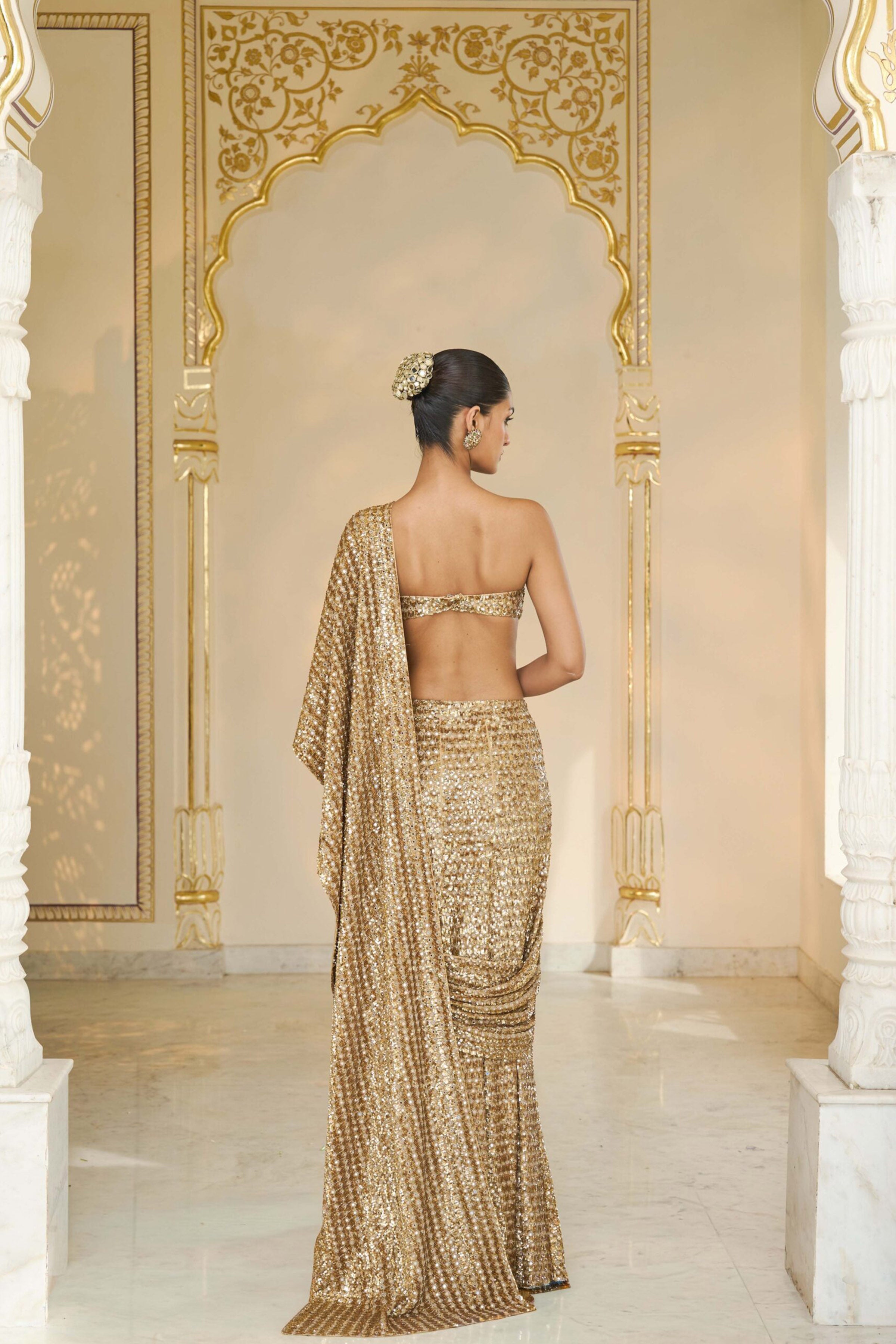 DRAPED SAREE BLOUSE GOLD