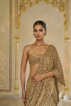 DRAPED SAREE BLOUSE GOLD