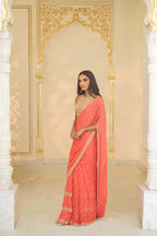 DRAPED SAREE BLOUSE CORAL