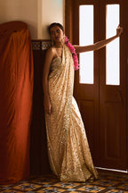 DRAPE SAREE BLOUSE BEIGE