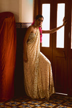 DRAPE SAREE BLOUSE BEIGE