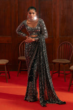 Black Draped Saree