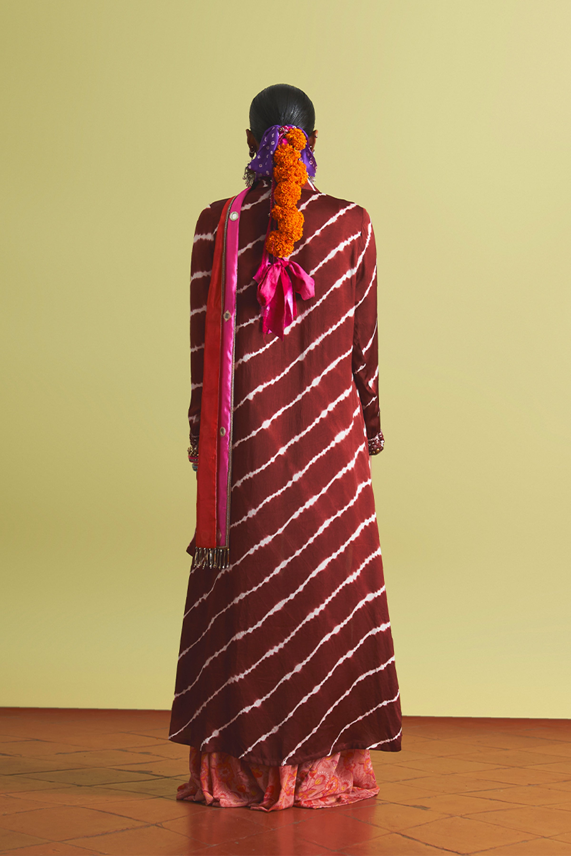 ANUSHKA KHANNA JACKET BLOUSE GHARARA STOLE BURGUNDY RED