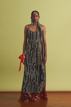 ANUSHKA KHANNA KURTA GHARARA BELT STOLE BLACK BURGANDY