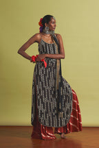 ANUSHKA KHANNA KURTA GHARARA BELT STOLE BLACK BURGANDY