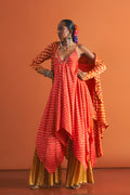 KURTA GHARARA JACKET ORANGE LIME
