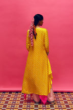 ANUSHKA KHANNA JACKET KURTA PANT MARIGOLD PINK