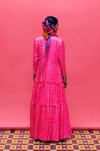 ANUSHKA KHANNA JACKET KURTA PANT NEON PINK