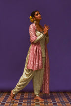 ANUSHKA KHANNA KURTA DOTHI PANT DUPATTA MINT ROSE