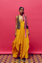 KURTA SHARARA JACKET MARIGOLD