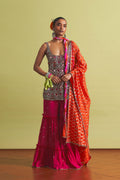 SHARARA KURTA DUPATTA RED PINK