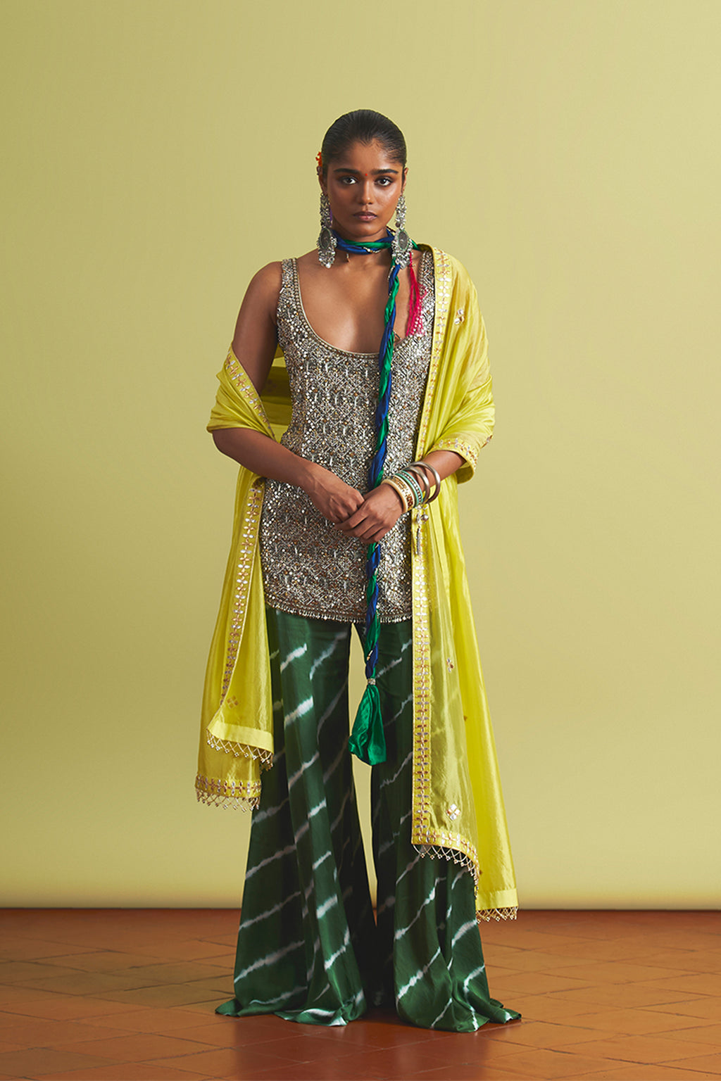 ANUSHKA KHANNA SHARARA KURTA DUPATTA MINT EMERALD