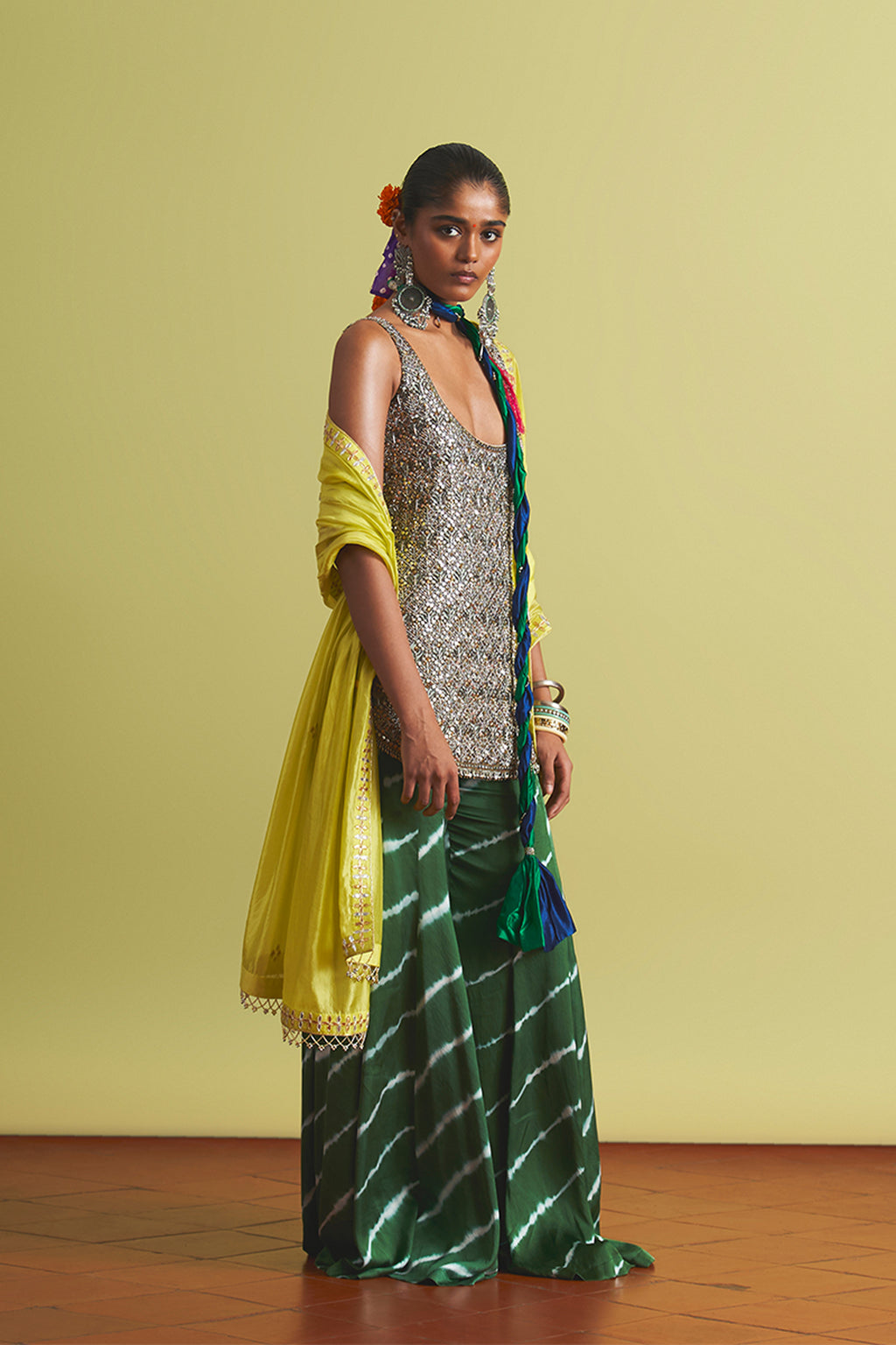 ANUSHKA KHANNA SHARARA KURTA DUPATTA MINT EMERALD